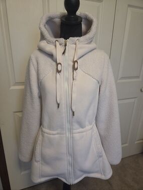Kookaburra By UGG Women’s SMALL Cream Hooded FLEECE Winter Coat Jacket